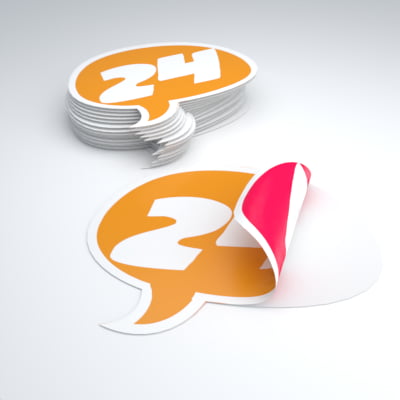 Doppelseitige Aufkleber