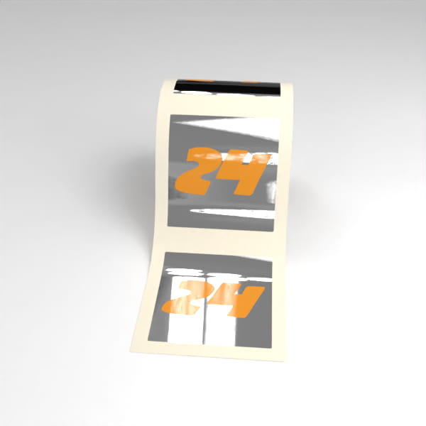 Etiketten aus Silberfolie